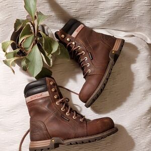 Caterpillar Safety Toe Leather Work Boots Size 7